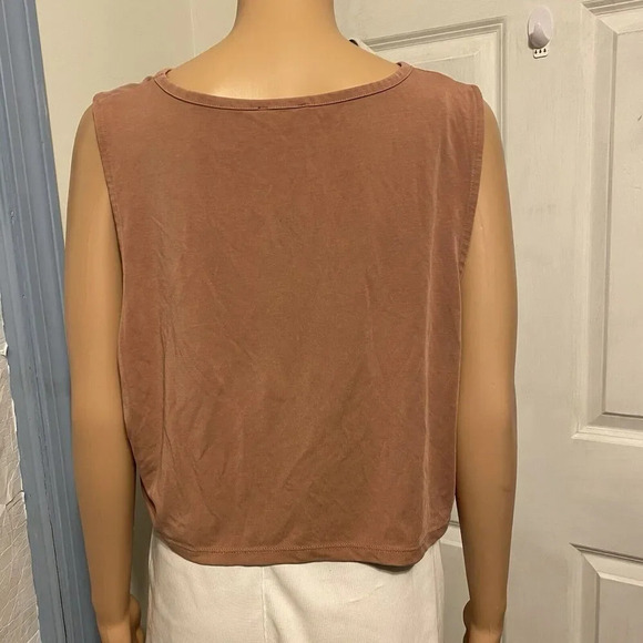 Express Cropped Twist Knot Tank Top Women XL Beach Summer Coastal Y2K Soft Comf - Picture 5 of 5